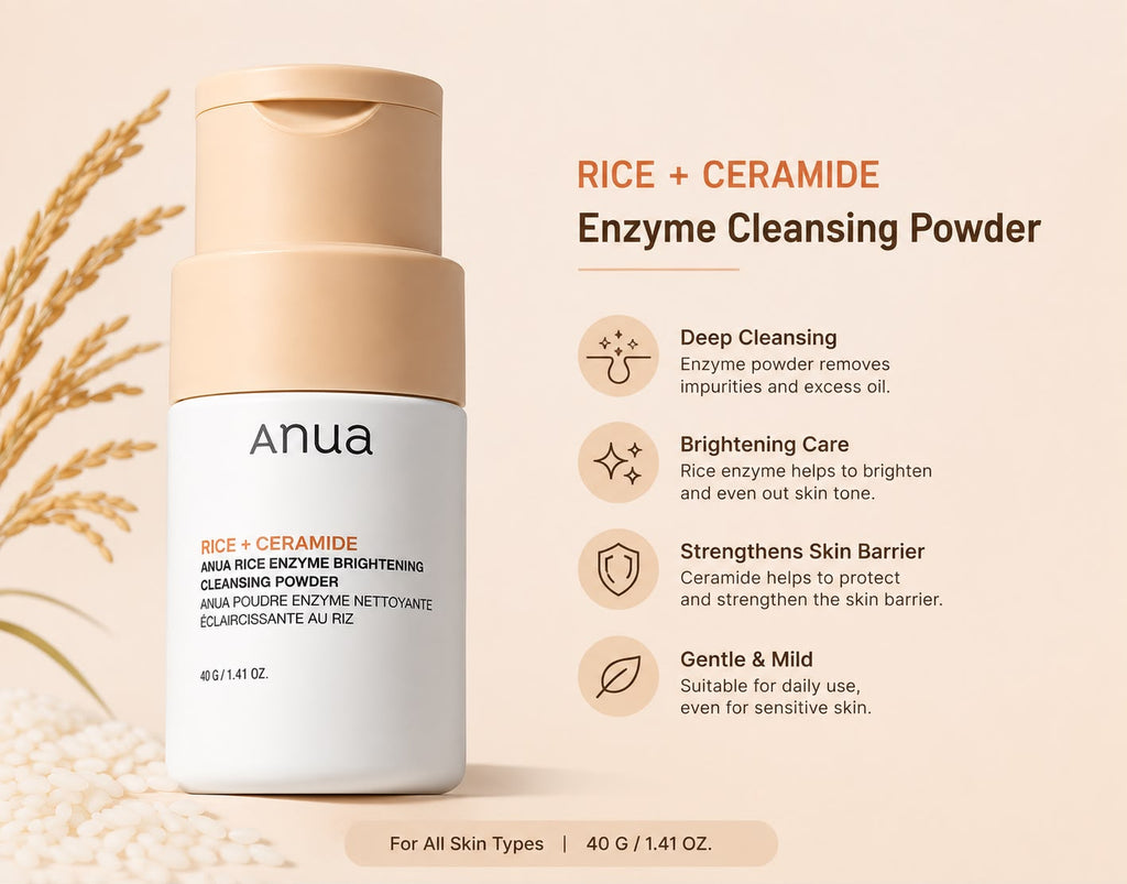 Anua Rice + Ceramide Enzyme Brightening Cleansing Powder – 40 g